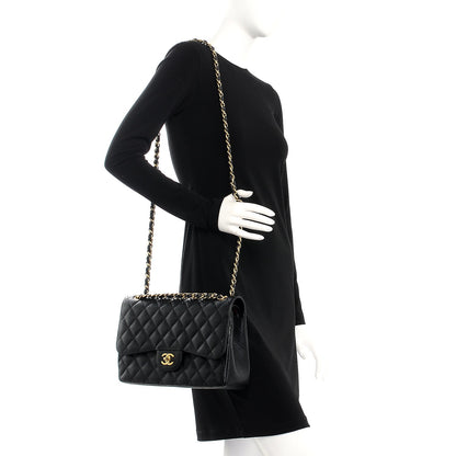 Chanel Caviar Quilted Jumbo Double Flap Black 2 of 9