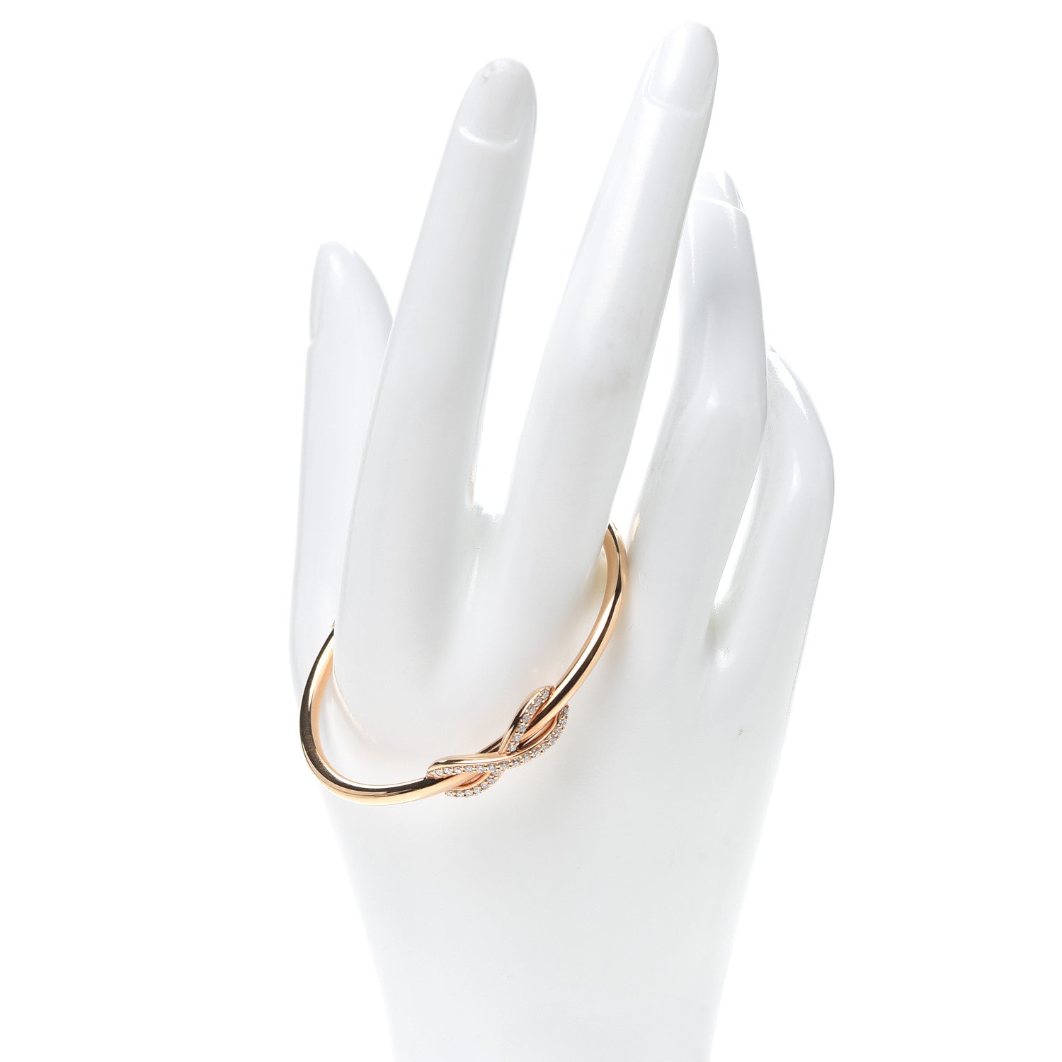 Tiffany 18K Rose Gold Diamond Infinity Cuff Bracelet 2 of 5