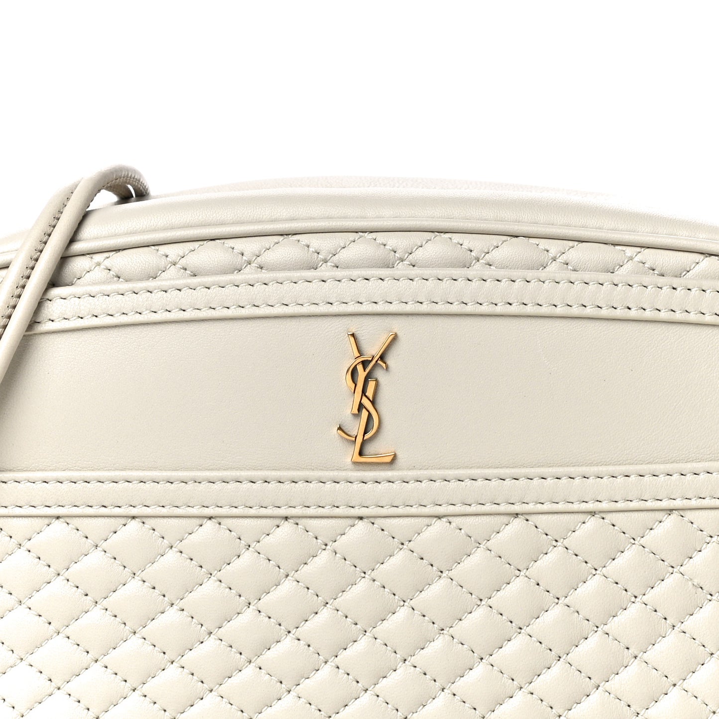 Lambskin Quilted Victoire Camera Bag Blanc Vintage