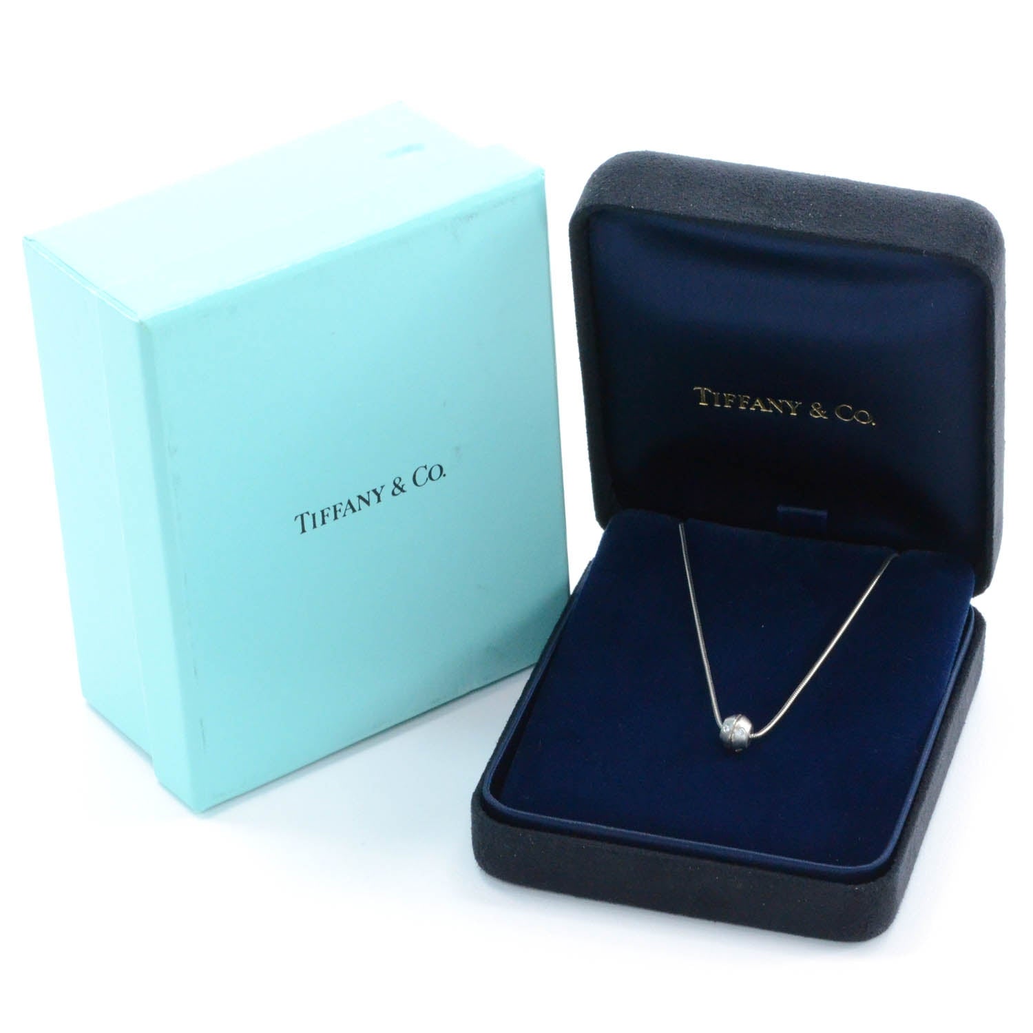 Tiffany 18k Diamond Bead Necklace 3 of 6