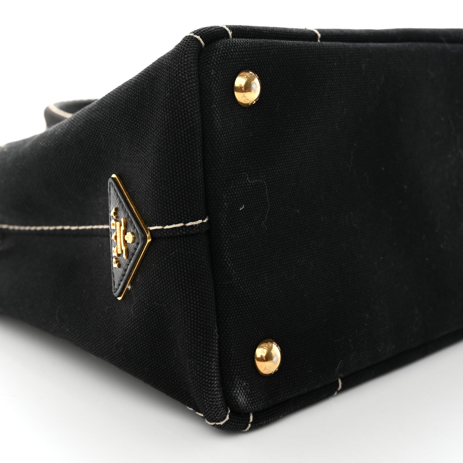 Prada Canapa Small Logo Tote Black Talco 9 of 14