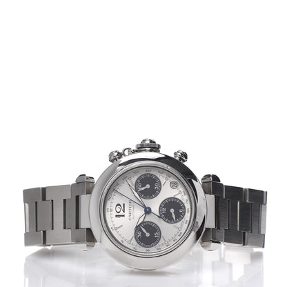 Cartier Stainless Steel 35mm Pasha C Chronograph Automatic Watch Black 3 of 6