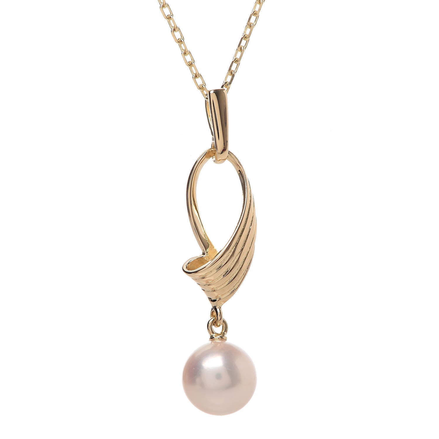 Mikimoto 18K Yellow Gold Akoya Pearl 7mm Pendant Necklace 5 of 5