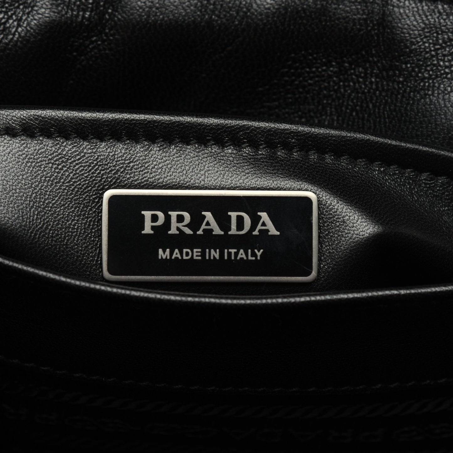 Nappa Triangle Stitched Small Spectrum Bag Black
