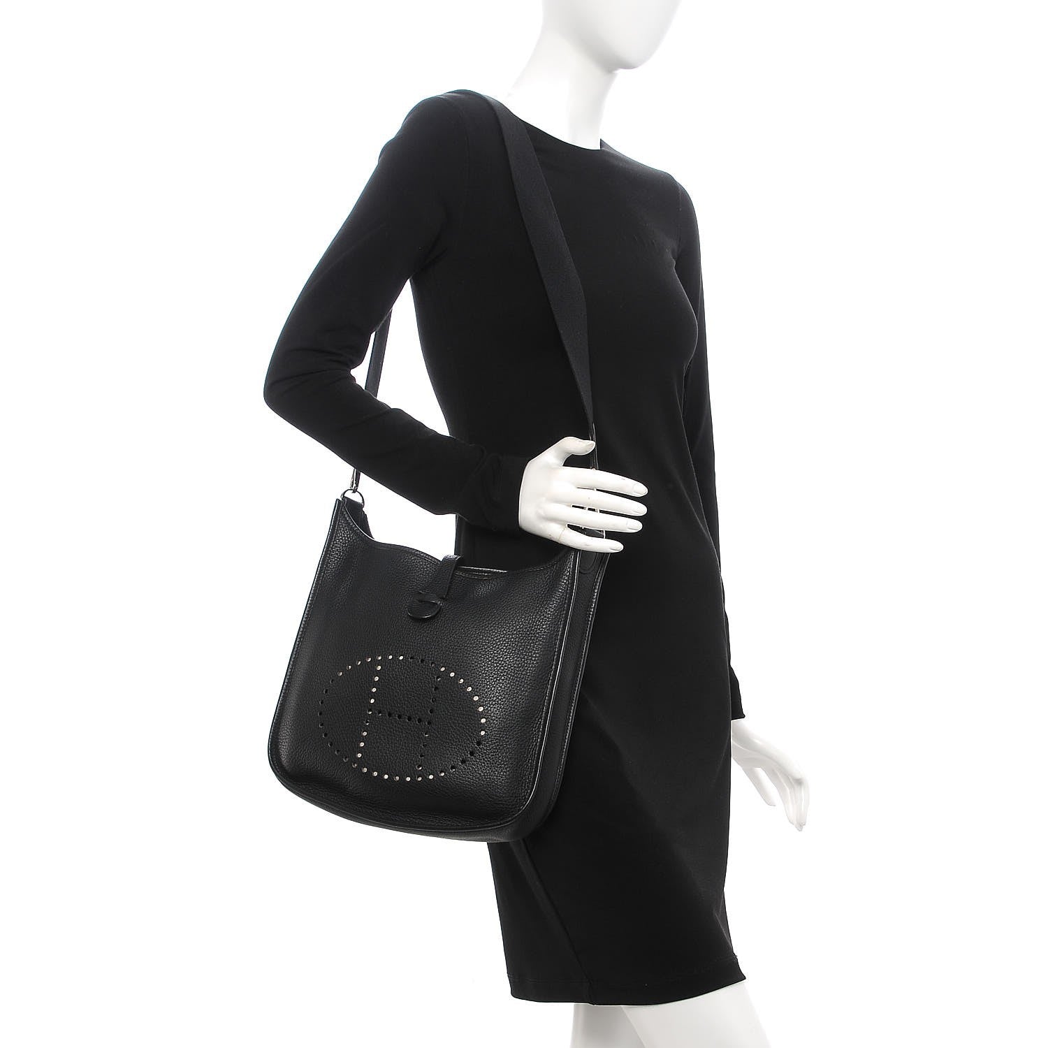 Hermes Taurillon Clemence Evelyne II PM Black 2 of 15