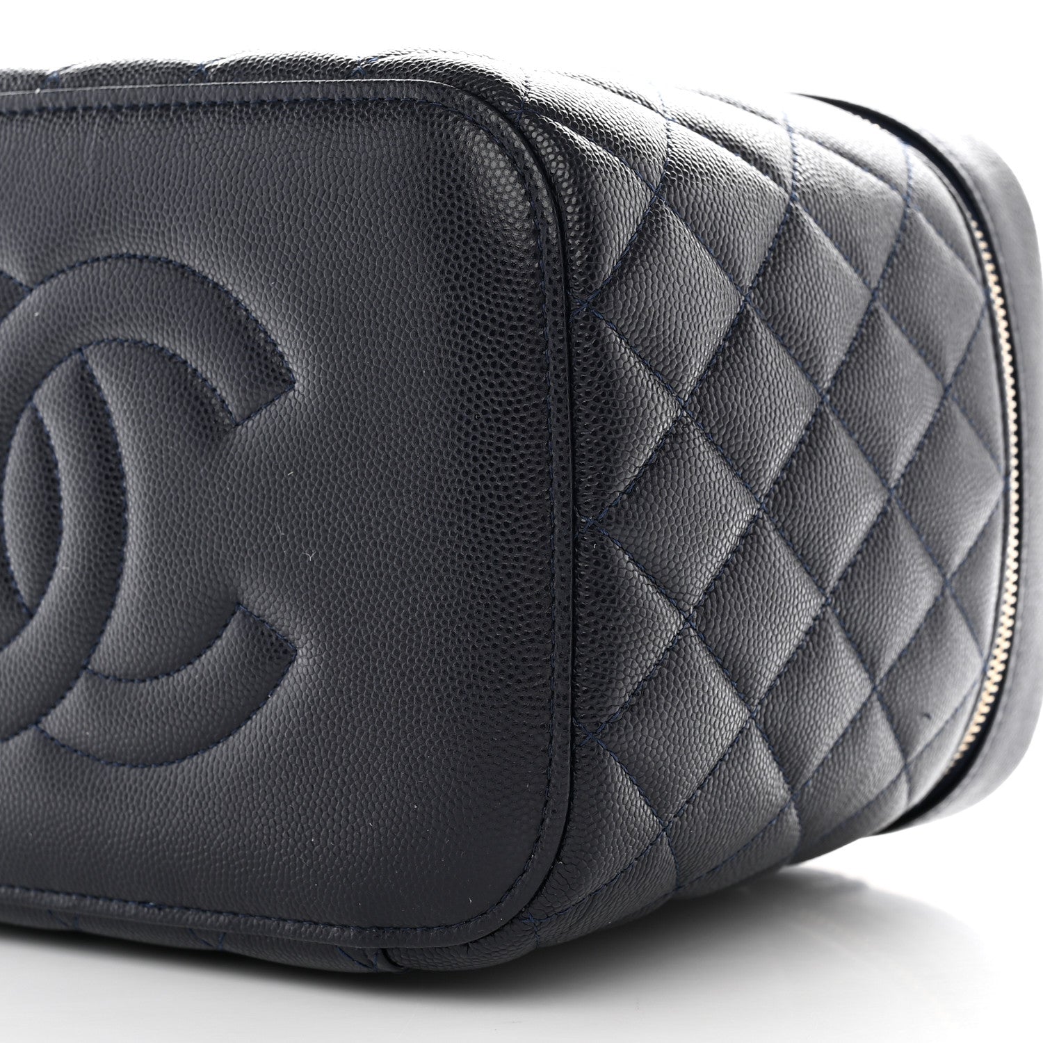Chanel Caviar Quilted Large Vanity Pouch Navy 11 of 13