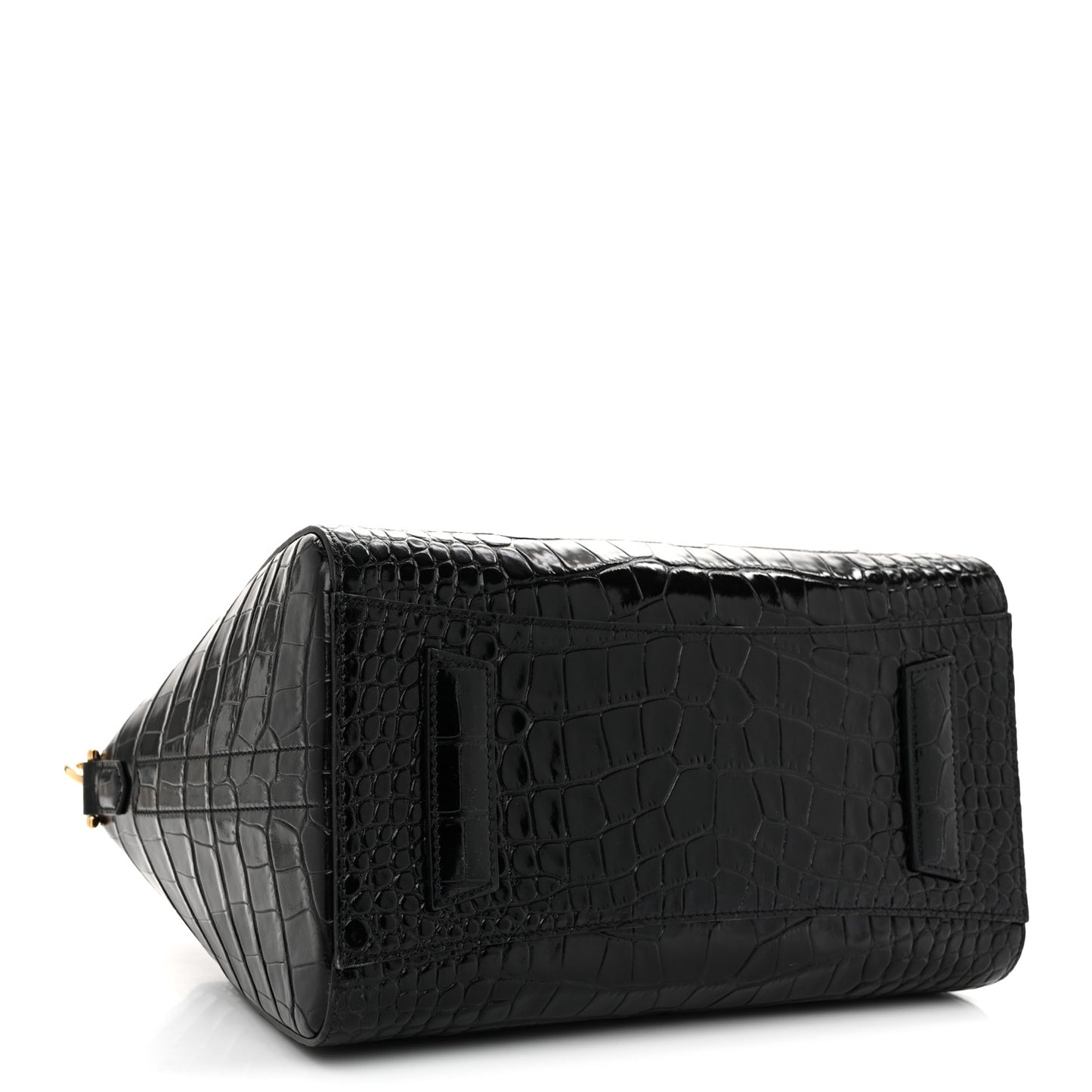 Calfskin Crocodile Embossed Small Antigona Black