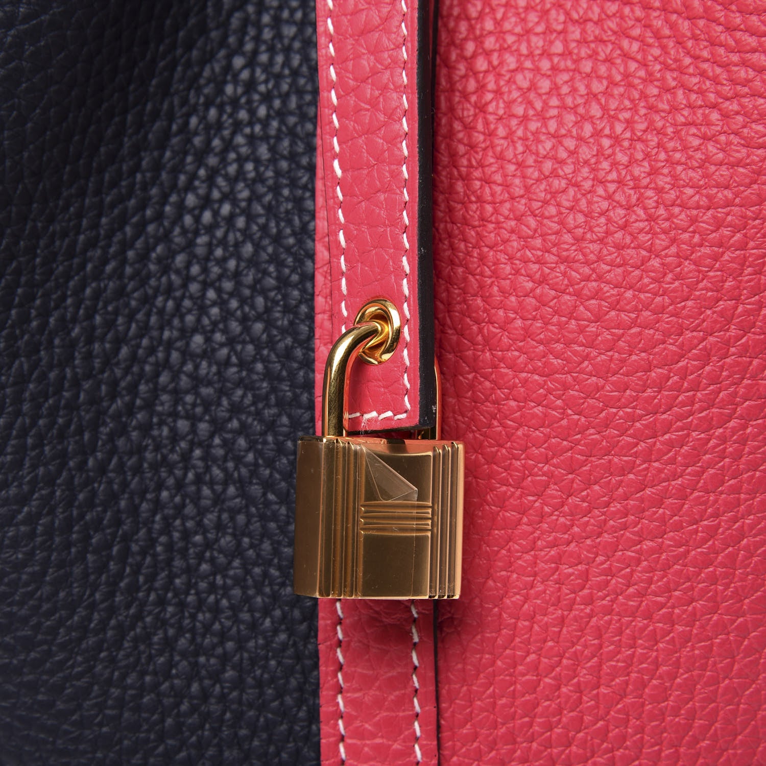 Hermes Taurillon Clemence Casaque Picotin Lock 18 PM Rose Extreme Bleu Nuit 9 of 10