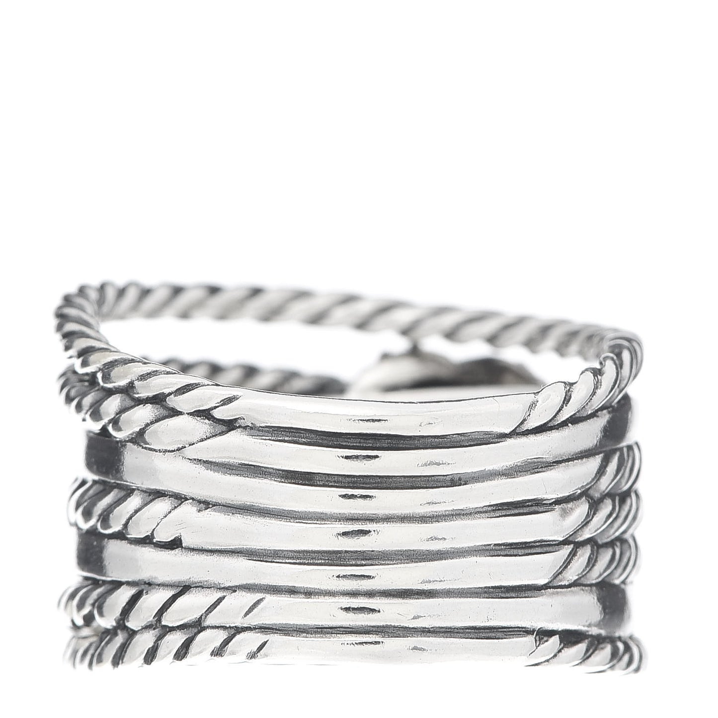 Sterling Silver Diamond Double X Crossover Ring 54 7