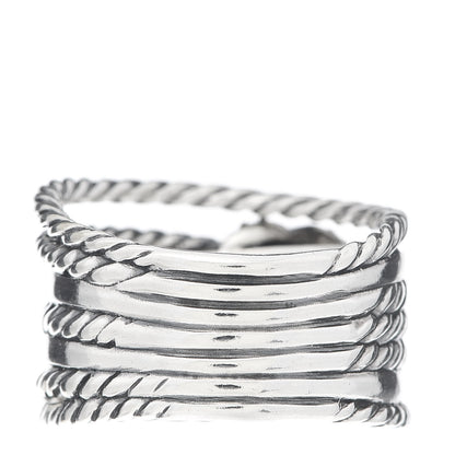 David Yurman Sterling Silver Diamond Double X Crossover Ring 54 7 3 of 5