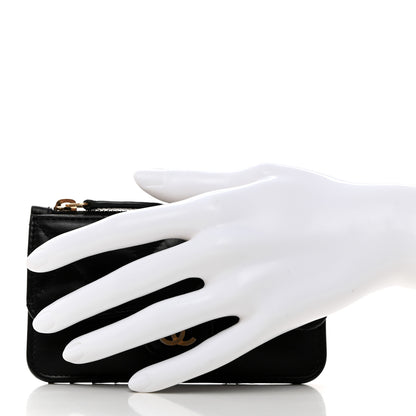 Chanel Lambskin Quilted Flap Zip Card Holder Black 2 of 7