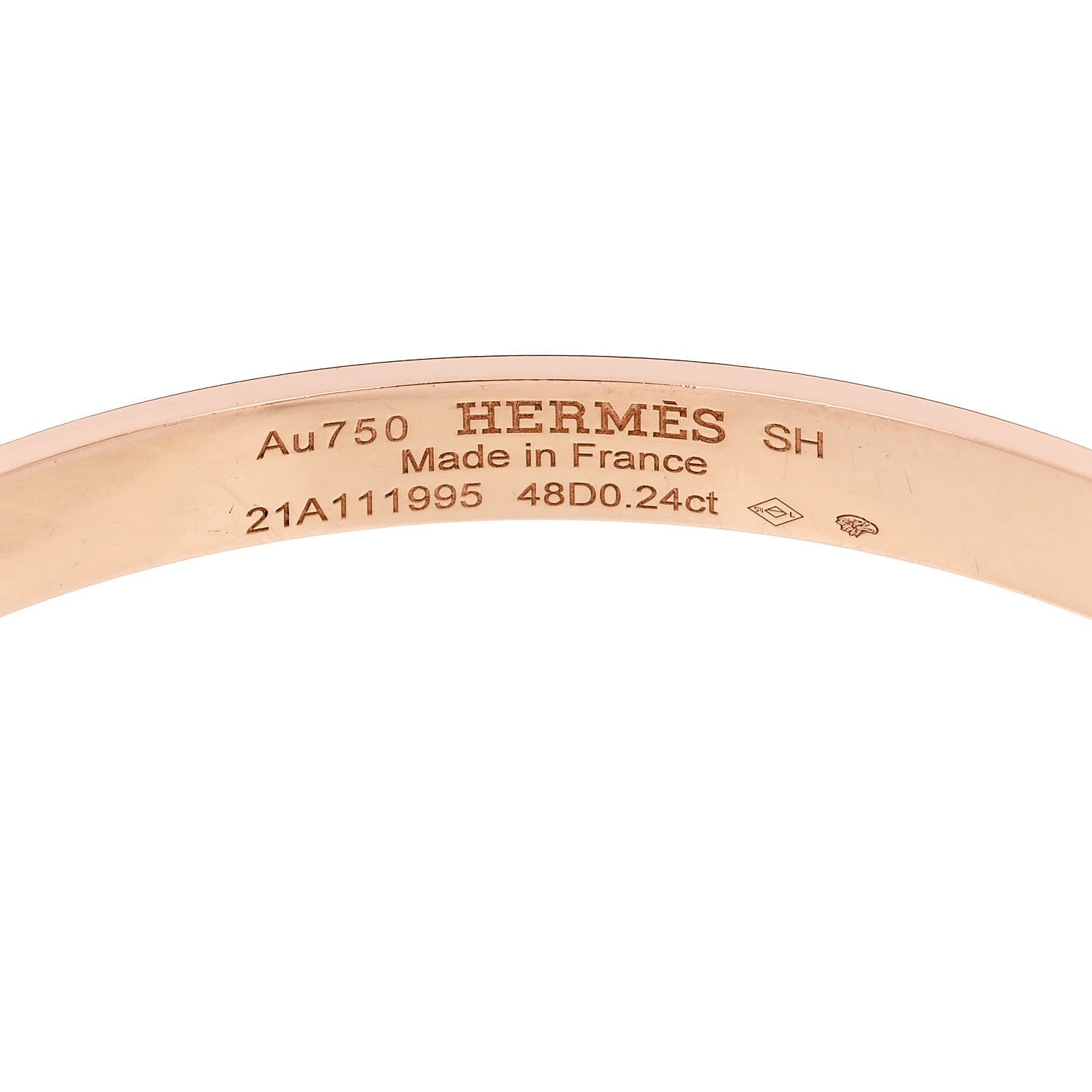 Hermes 18K Rose Gold Diamond PM Collier De Chien Bracelet SH 3 of 3