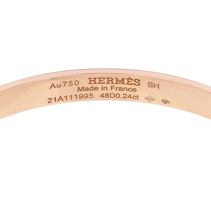 Hermes 18K Rose Gold Diamond PM Collier De Chien Bracelet SH 3 of 3