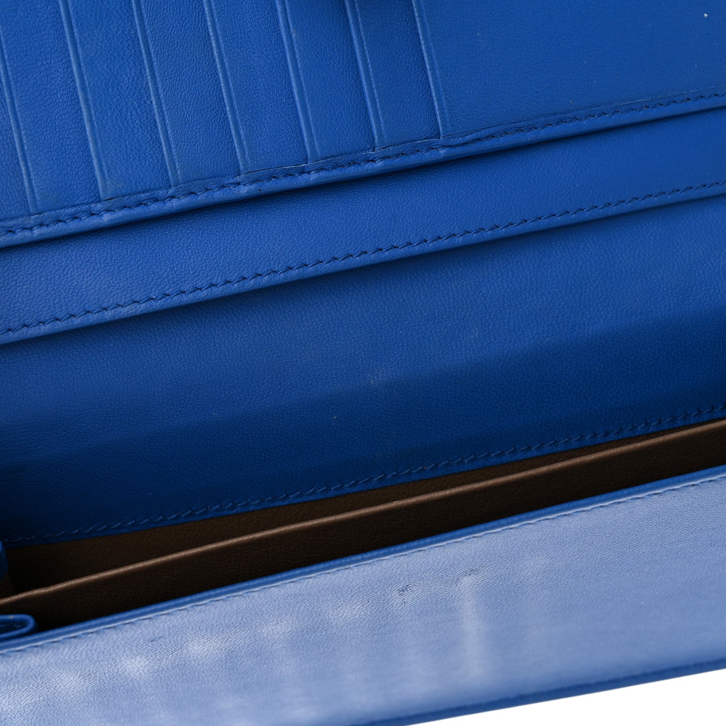 Nappa Intrecciato Continental Flap Wallet Bluette