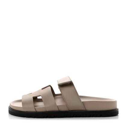 Hermes Calfskin Womens Chypre Sandals 35.5 Beige Mastic 1 of 9