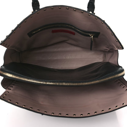 Valentino Garavani Vitello Small Rockstud Top Handle Tote Black 5 of 9