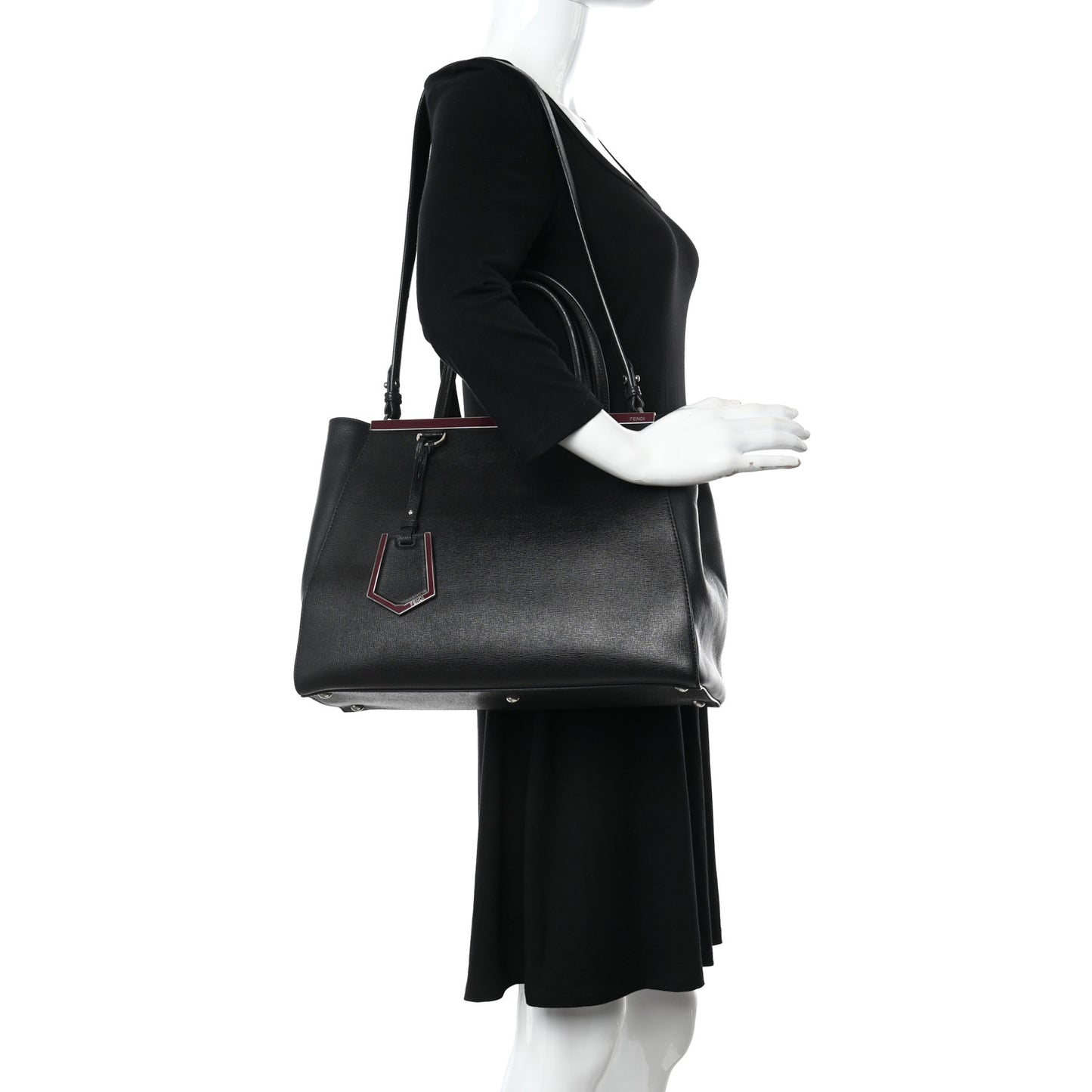 Vitello Elite Regular 2Jours Tote Black Vino