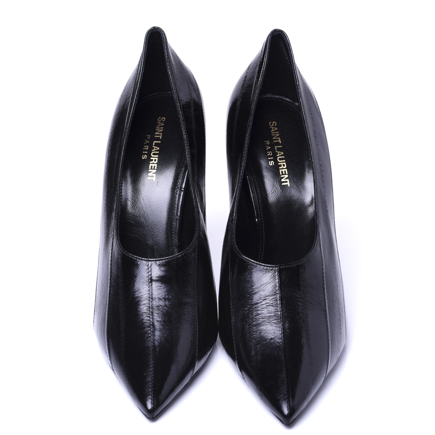 Saint Laurent Shiny Eel Teddy High Vamp 105 Pumps 42 Black 7 of 14
