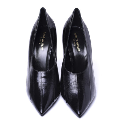 Saint Laurent Shiny Eel Teddy High Vamp 105 Pumps 42 Black 7 of 14