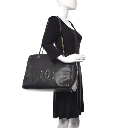 Chanel Caviar Large CC Shoulder Bag Black 2 of 12