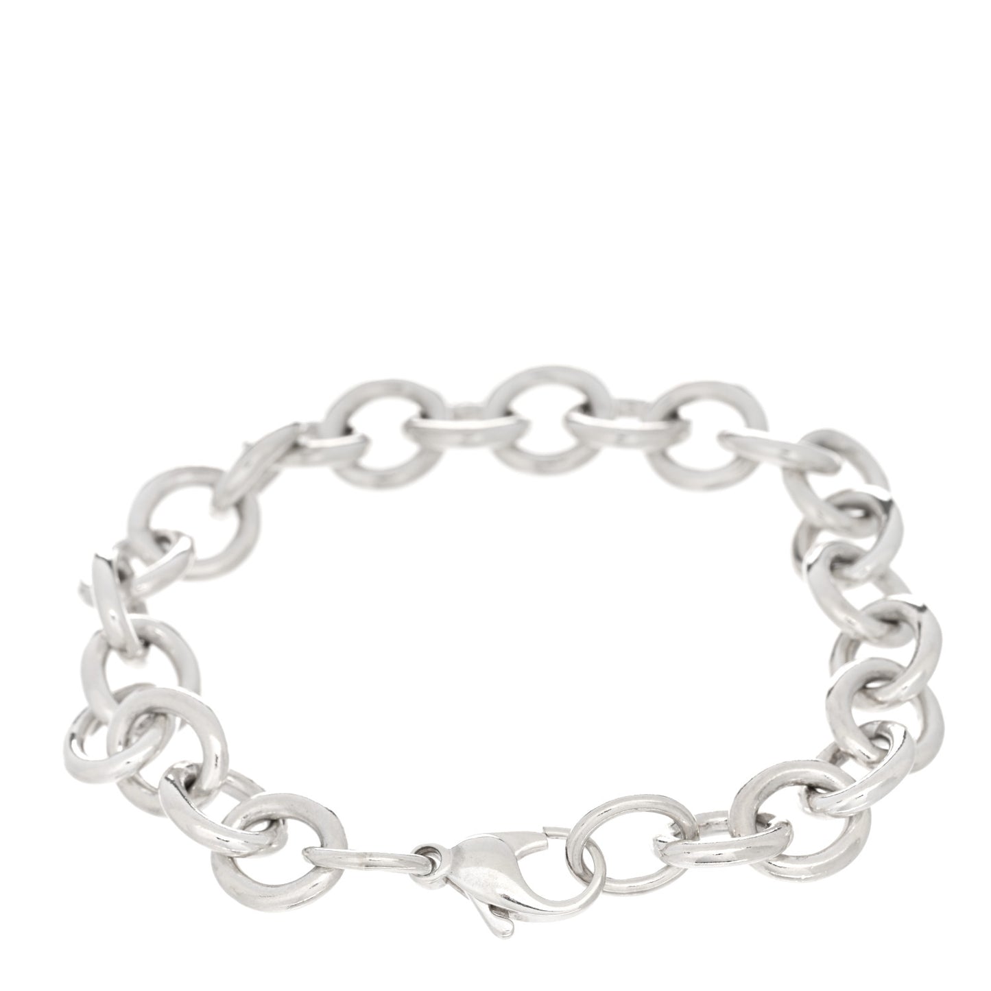 Sterling Silver Large Round Chain Link Bracelet