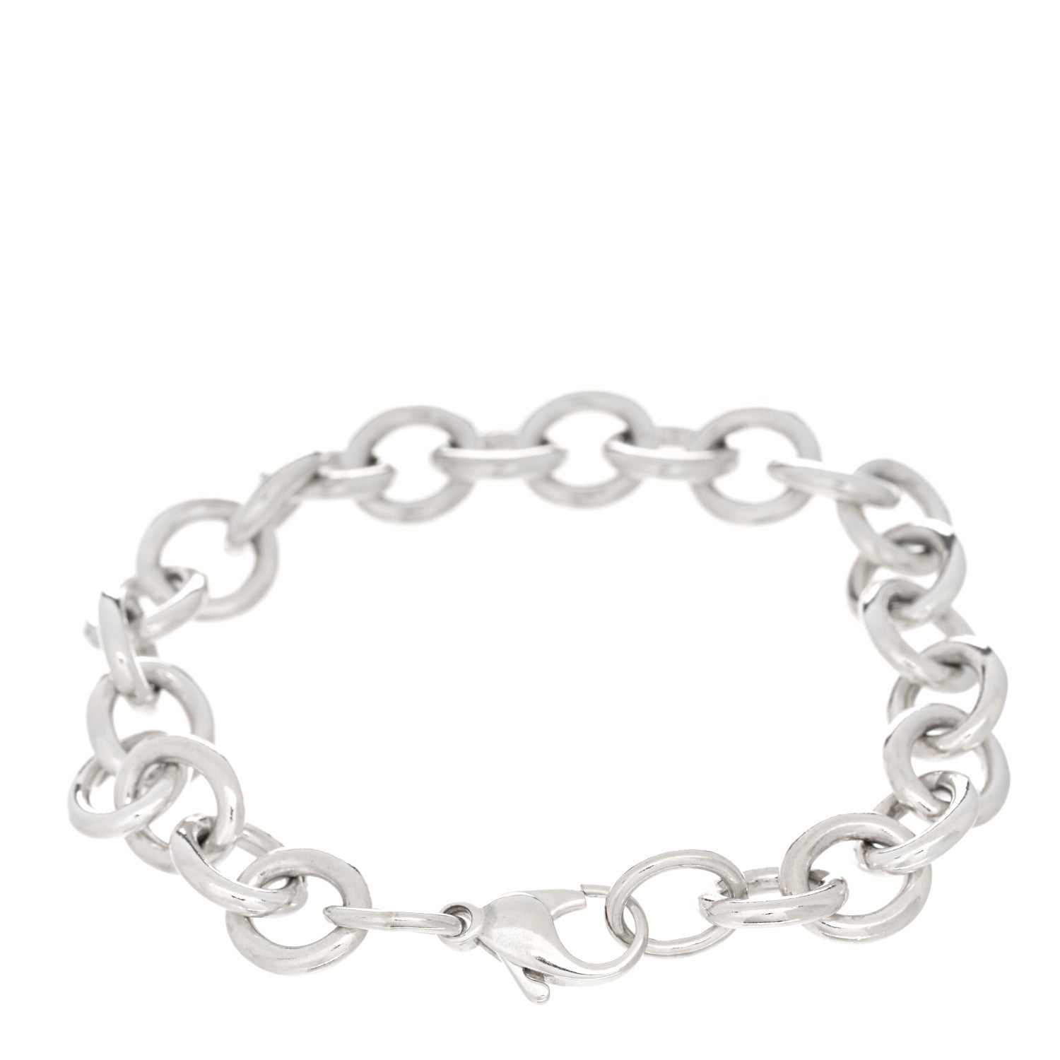 Tiffany Sterling Silver Large Round Chain Link Bracelet 2 of 3