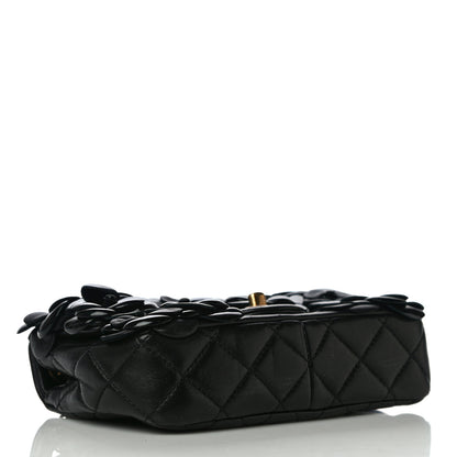 Chanel Lambskin Patent Mini Camellia Flap Black 3 of 9