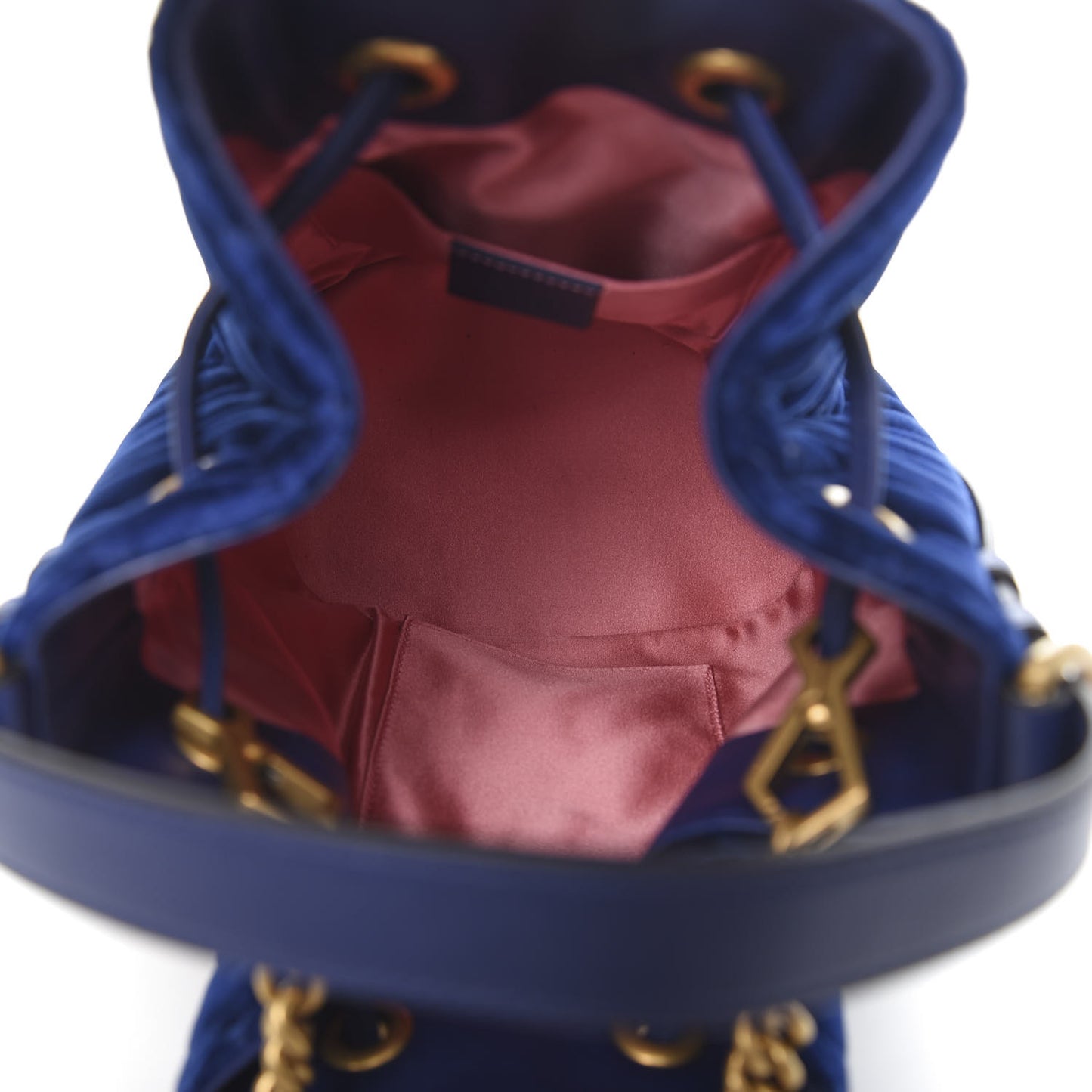 Velvet Matelasse GG Marmont Bucket Bag Cobalt Blue