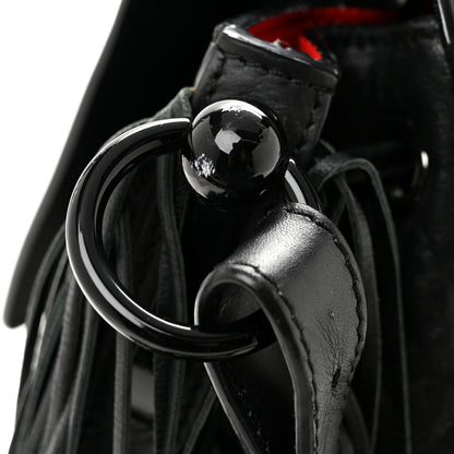 Christian Louboutin Pebbled Calfskin Fringe Lucky L Convertible Backpack Black 12 of 15