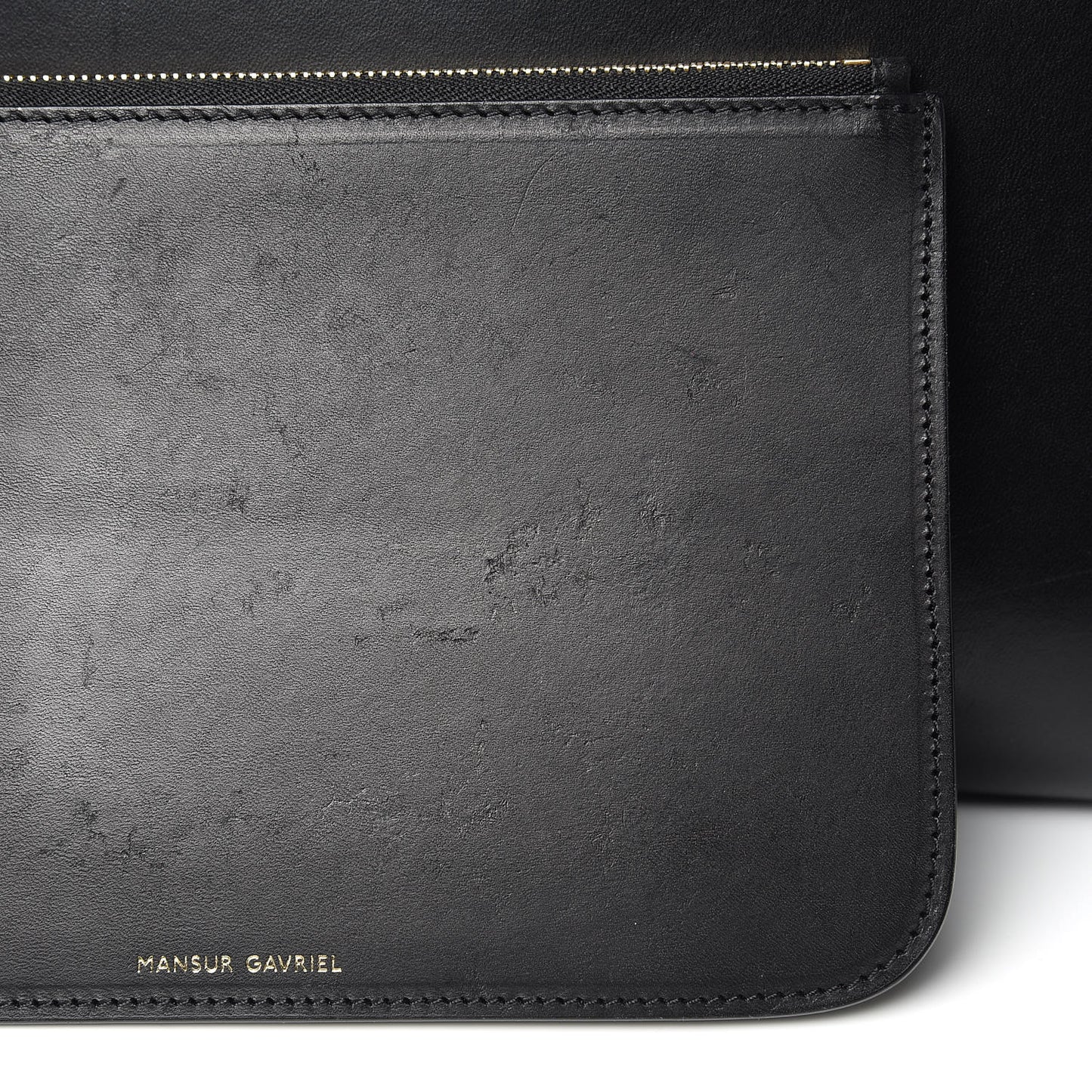 Calfskin Large Shopping Tote Black Flamma