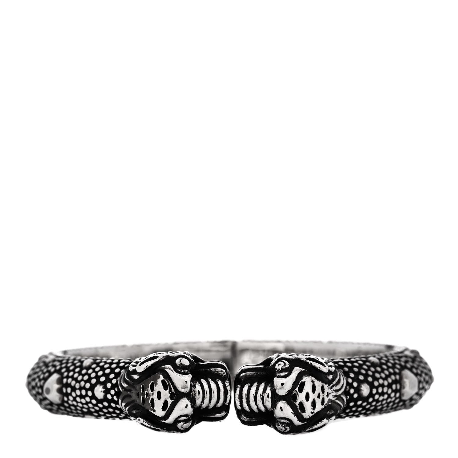 Gucci Sterling Silver Le Marche Des Merveilles Tiger Garden Hinge Bracelet 1 of 7