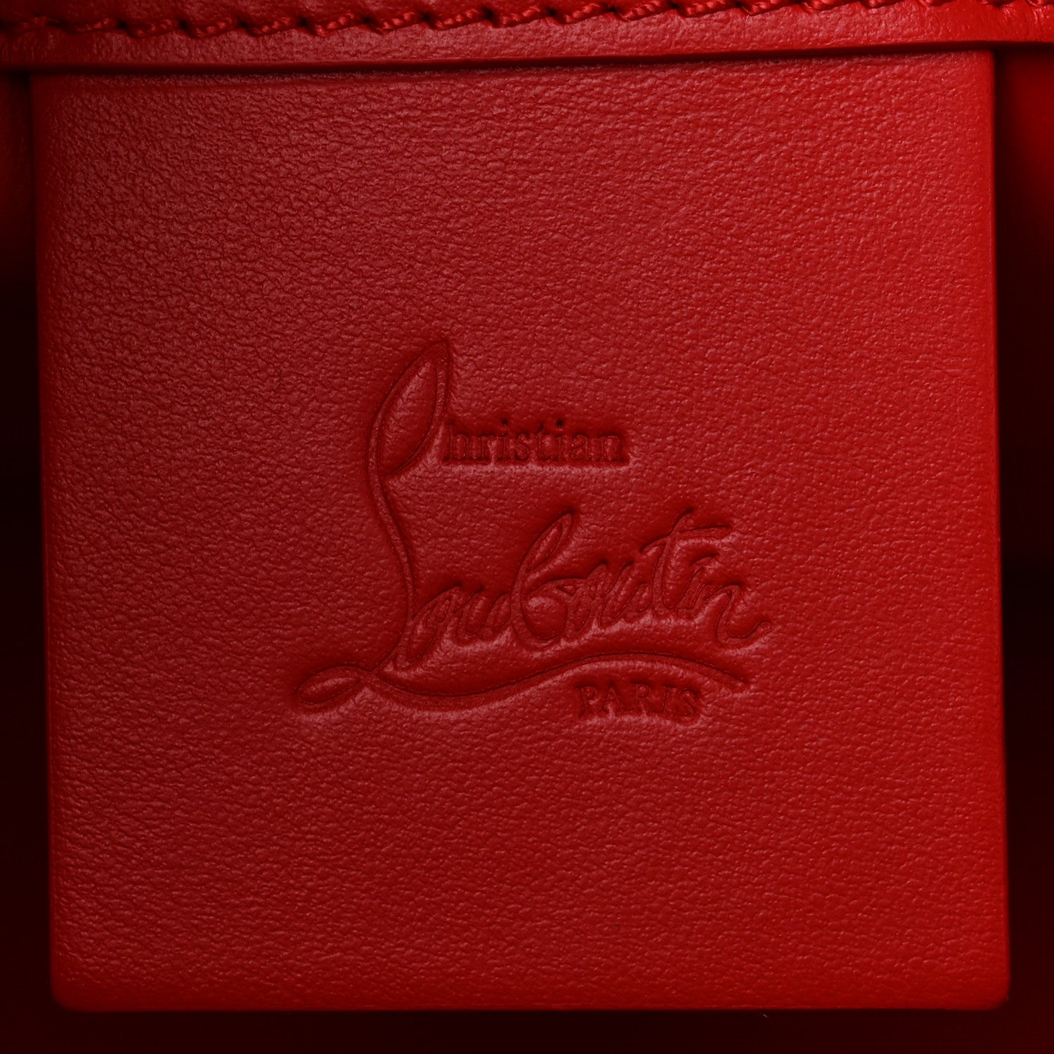 Christian Louboutin Calfskin Crocodile Embossed Studded Medium Paloma S Black 6 of 10
