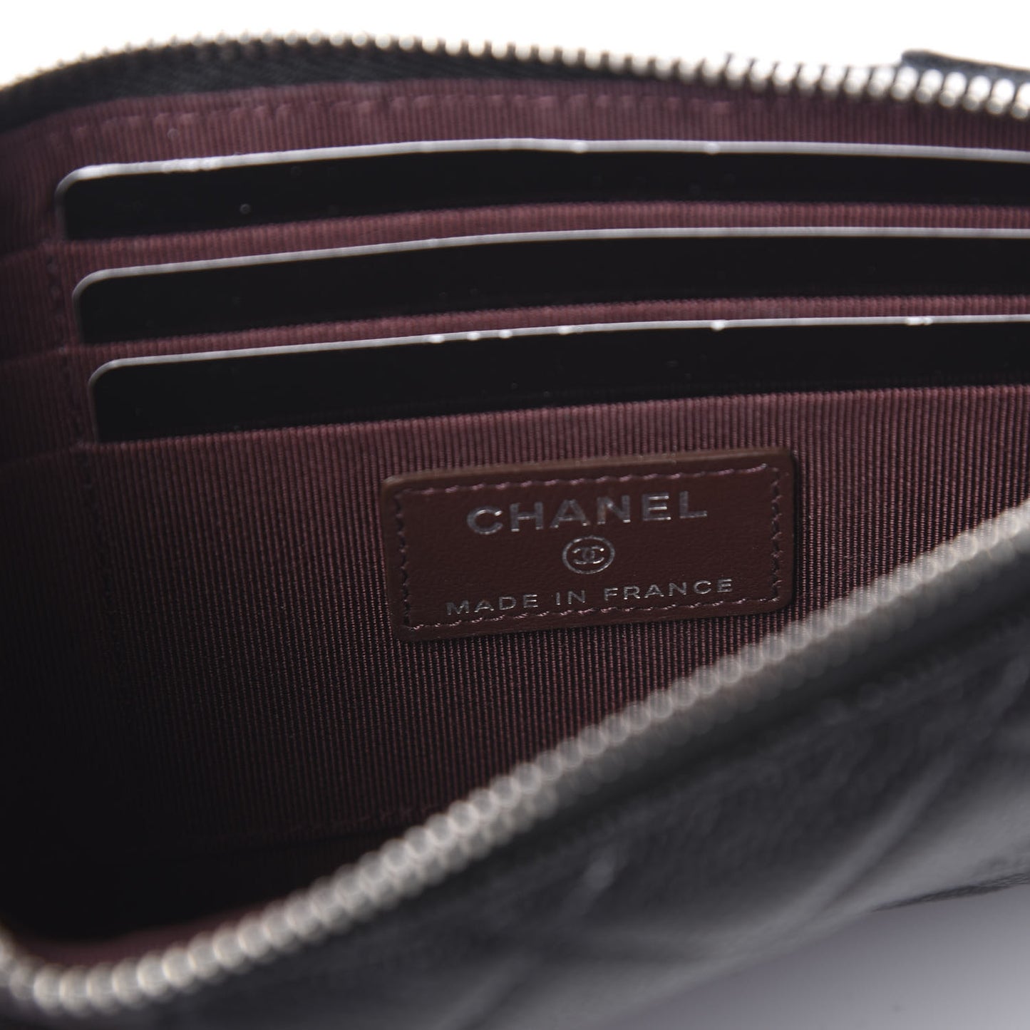 Caviar Quilted Classic Flat Wallet Pouch Black