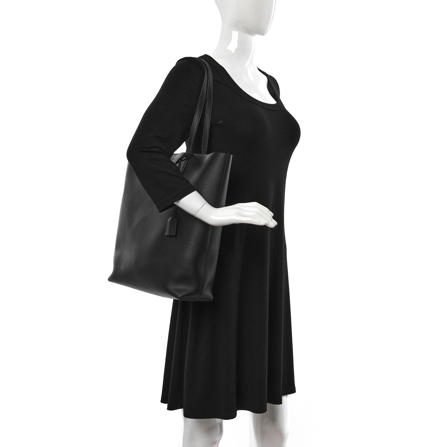 Saint Laurent Calfskin Medium Shopper Tote Black 2 of 11
