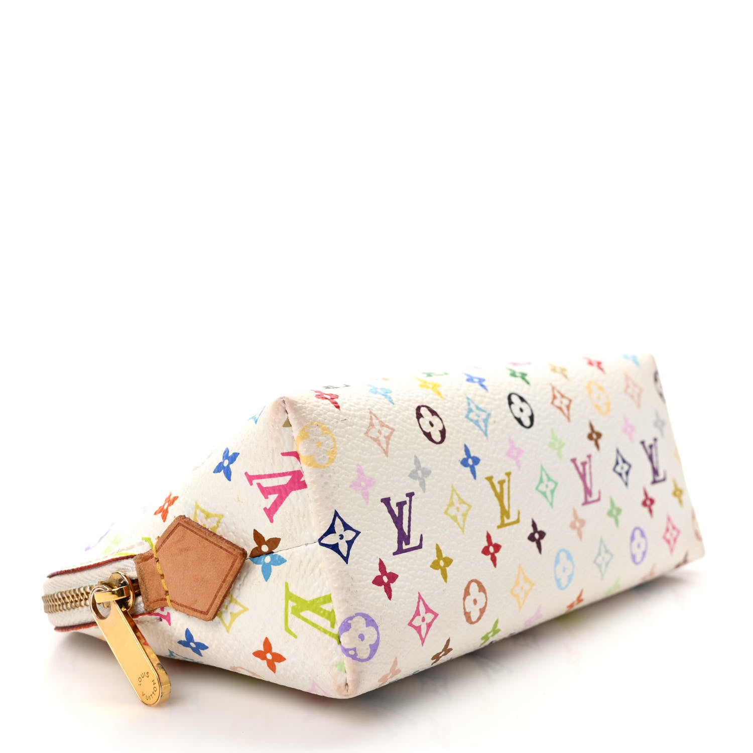 Louis Vuitton Monogram Multicolor Cosmetic Pouch White Litchi 4 of 8