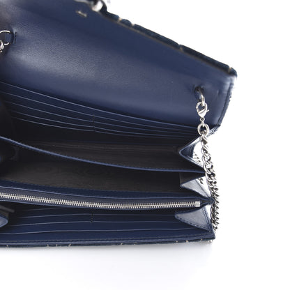 Gucci Velvet Crystal GG Monogram Mini Dionysus Chain Wallet Blue Beige Black 5 of 11