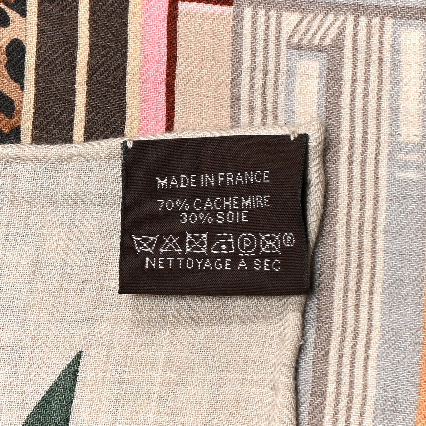 Cashmere Silk Les Douze Leopards Shawl 140 Naturel Vert Vieux
