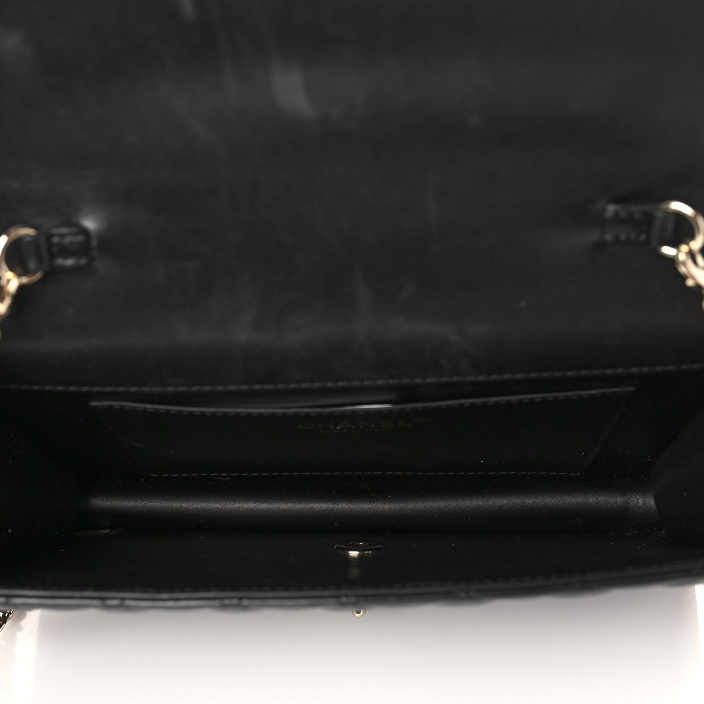 Lambskin Quilted Fantasy Pearl Flap Black