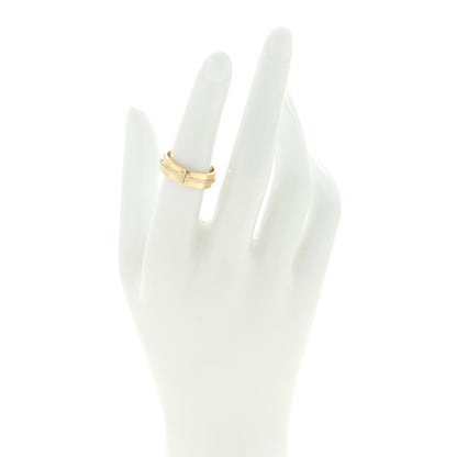 Tiffany 18K Yellow Gold Diamond Wide T Two Ring 52 6 2 of 4
