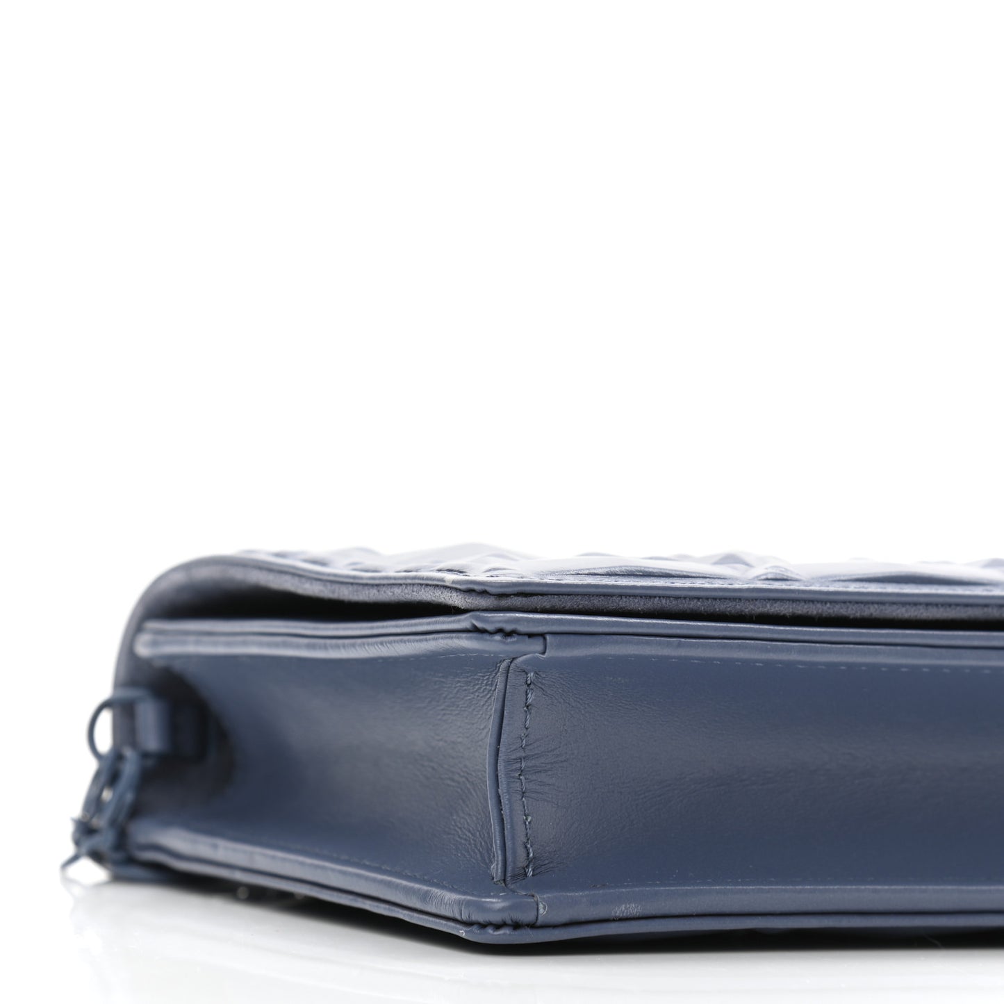 Calfskin Cannage Diamond Lady Dior Chain Wallet Blue