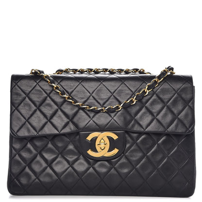 Chanel Lambskin Quilted XL Jumbo Single Flap Black 1 of 10
