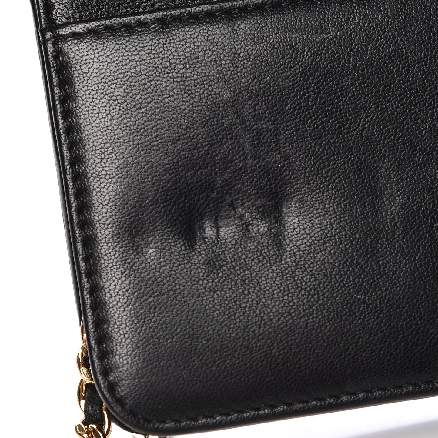 Sheepskin Quilted Mademoiselle Vintage Wallet On Chain WOC Black