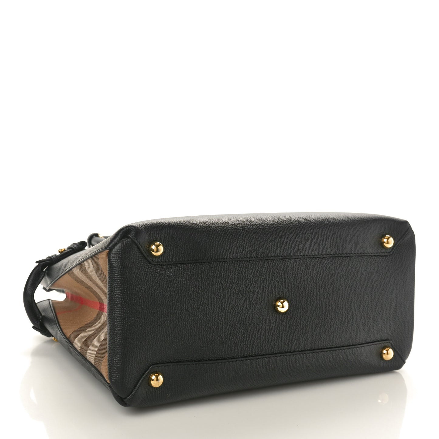 Derby Calfskin House Check Medium Banner Tote Black