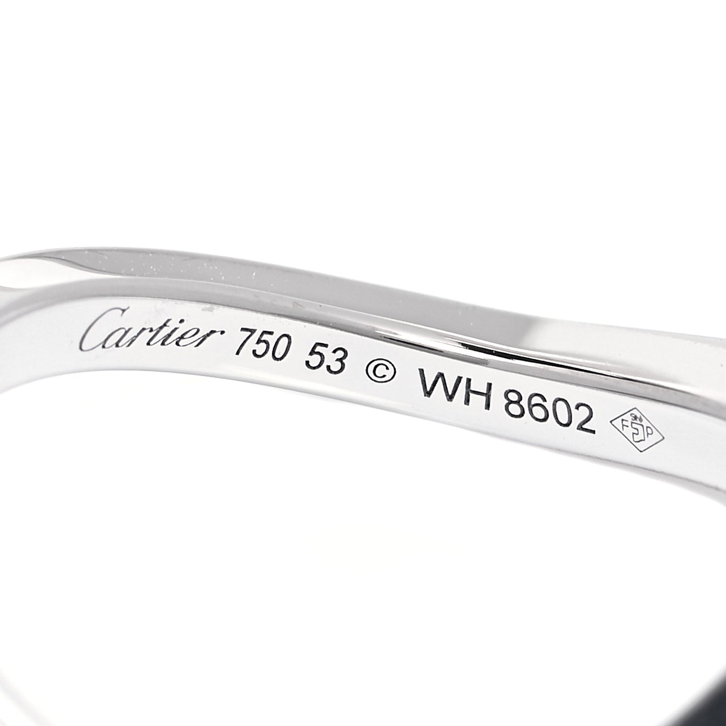 18K White Gold Diamond Ballerine Curved Wedding Band Ring 53 6.25