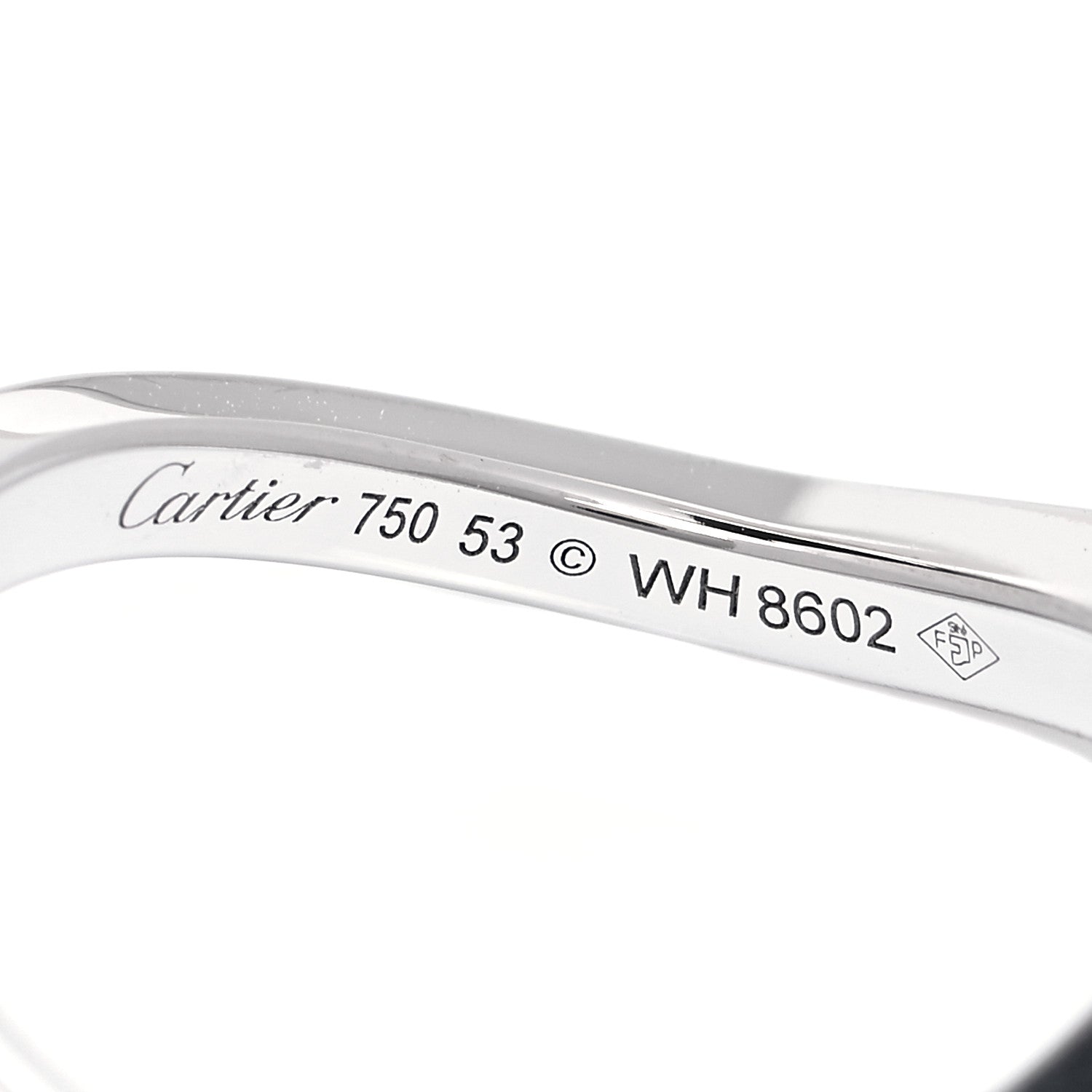 Cartier 18K White Gold Diamond Ballerine Curved Wedding Band Ring 53 6.25 4 of 4