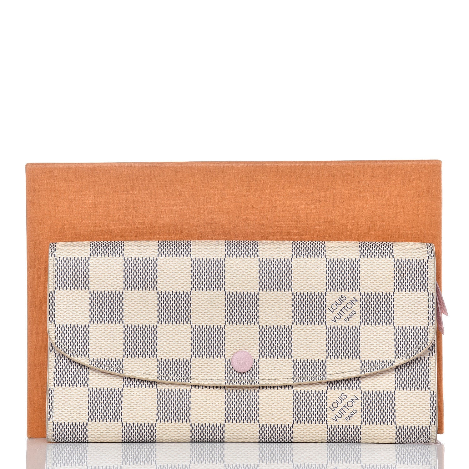 Louis Vuitton Damier Azur Emilie Wallet Rose Ballerine 9 of 9