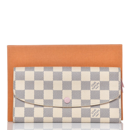 Louis Vuitton Damier Azur Emilie Wallet Rose Ballerine 9 of 9