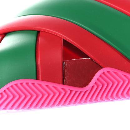 Gucci Rubber Web Womens Criss Cross Slide Sandals 38 Coral New Shamarock 10 of 12