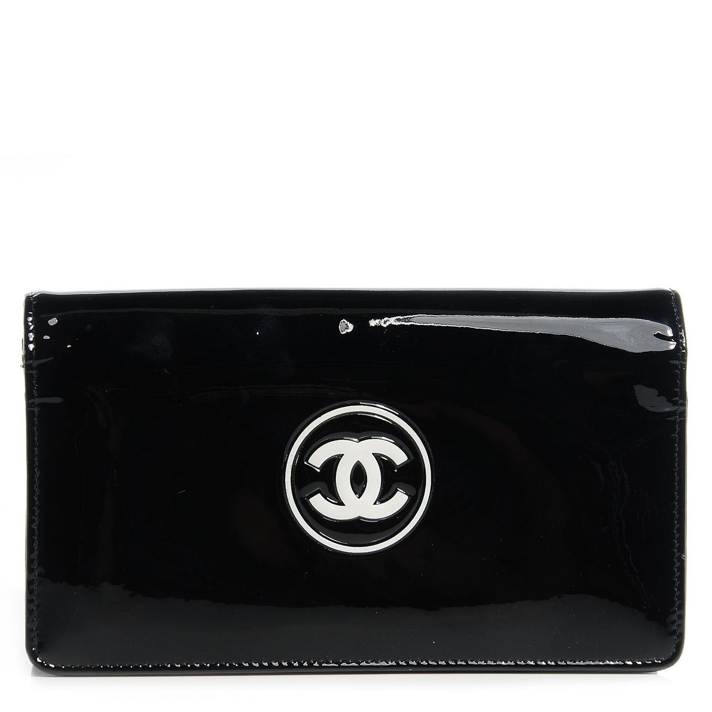 Patent CC Yen Wallet Black White