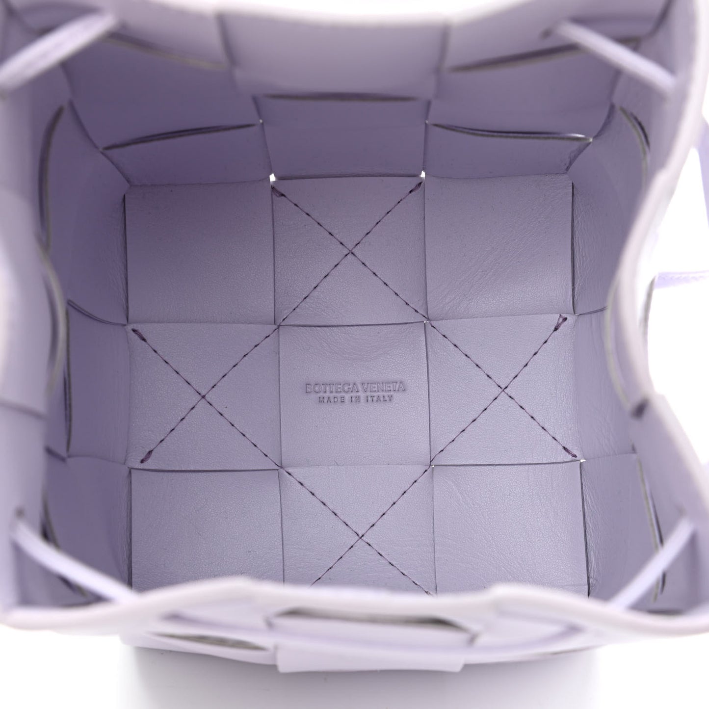 Calfskin Intreccio Small Cassette Bucket Bag Mirth Washed